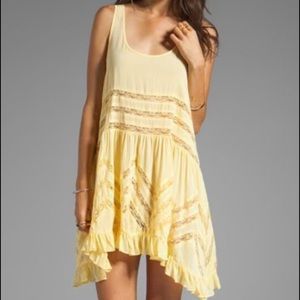 Yellow Polka Dot Trapeze Dress Free People